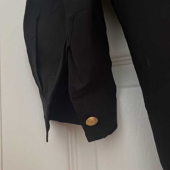 ROCCOBAROCCO Jeans black blouse Tunic caftan button down Large VINTAGE Italy - Picture 6 of 6